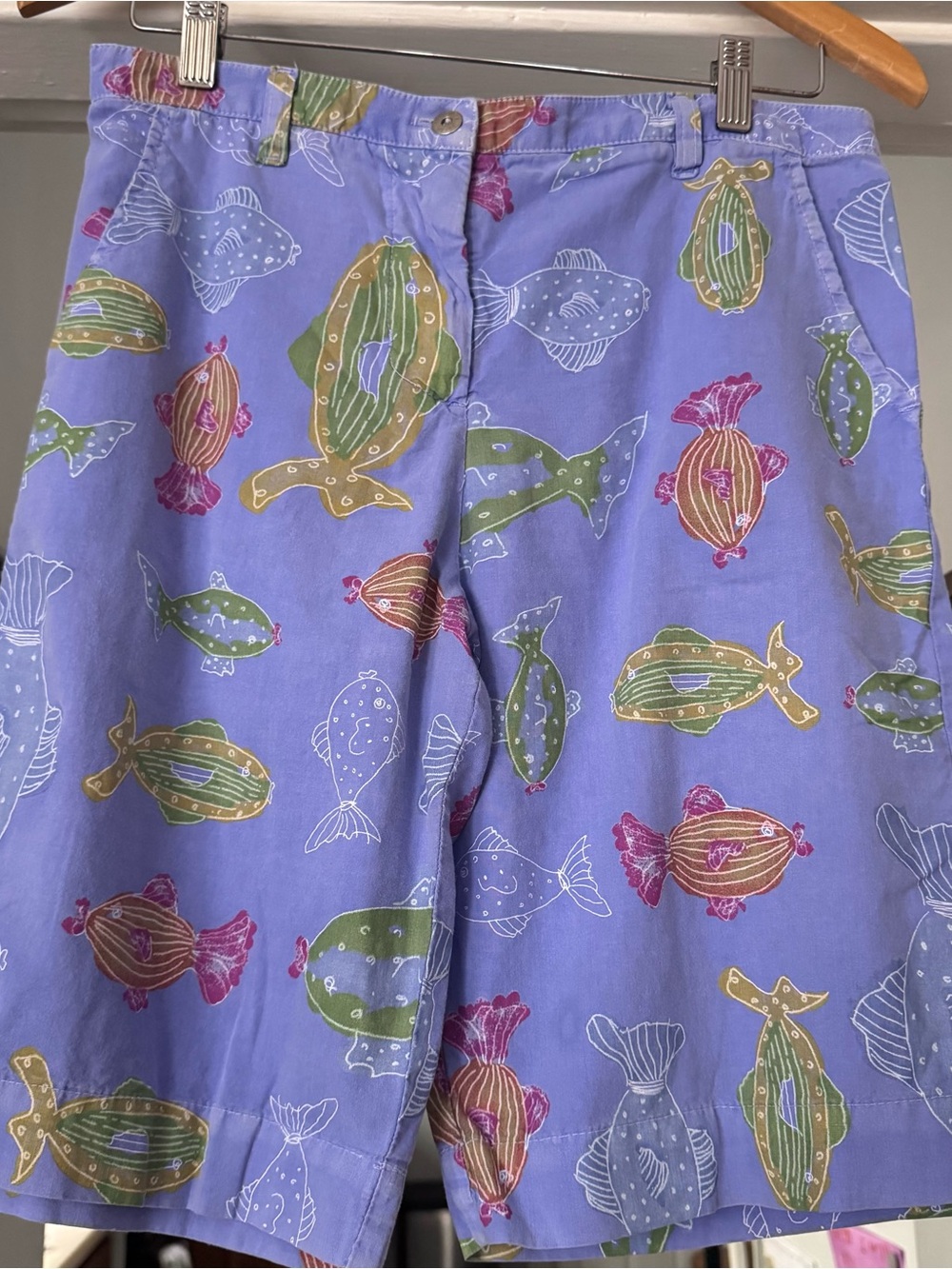 Fresh Produce Men’s shorts pastel purple nautical fish tropical summer sz small